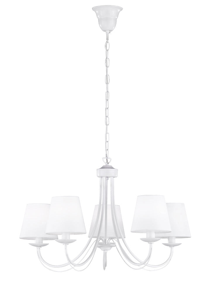 Lampadario da Interno  E14 in Metallo Bianco Opaco