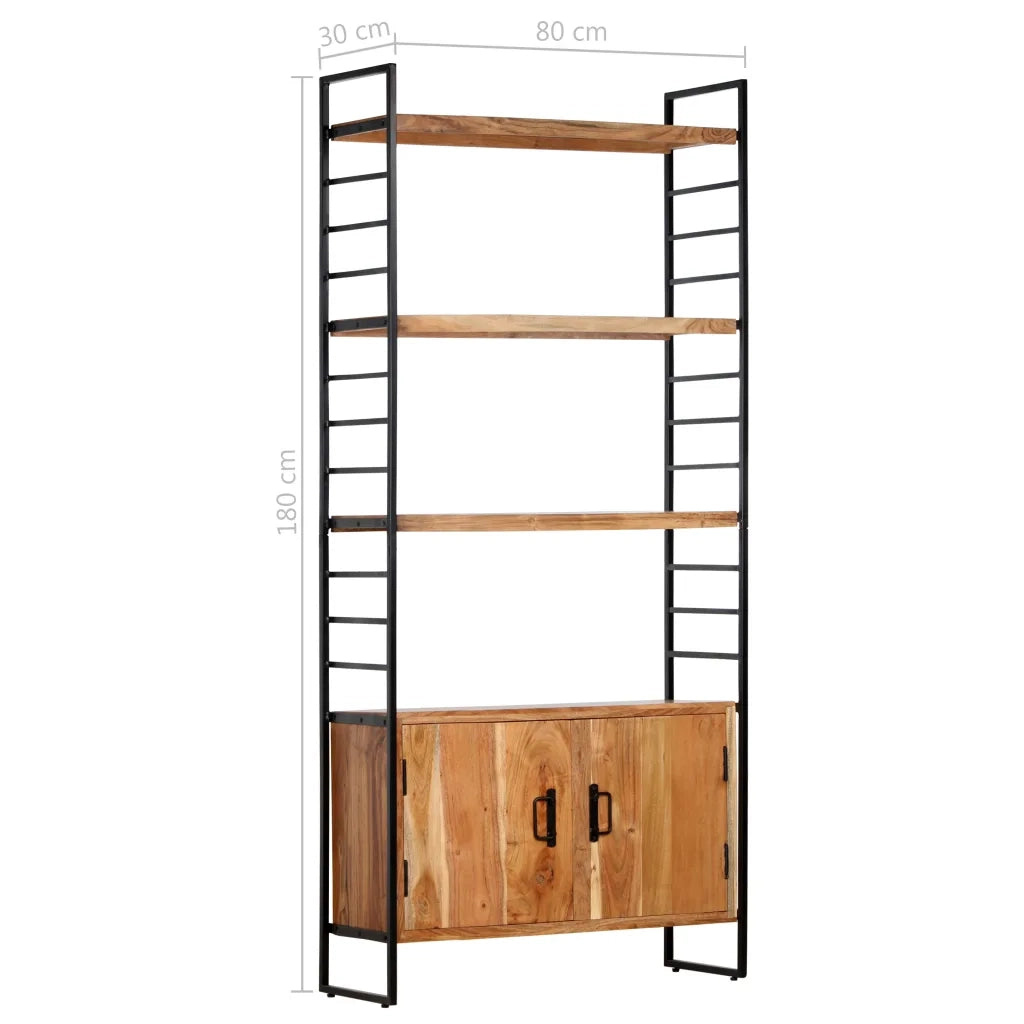 Libreria a 4 Livelli 80x30x180 cm in Legno Massello di Acacia cod mxl 24054