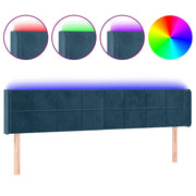 Testiera | Testata a LED Blu Scuro 203x16x78/88 cm in Velluto