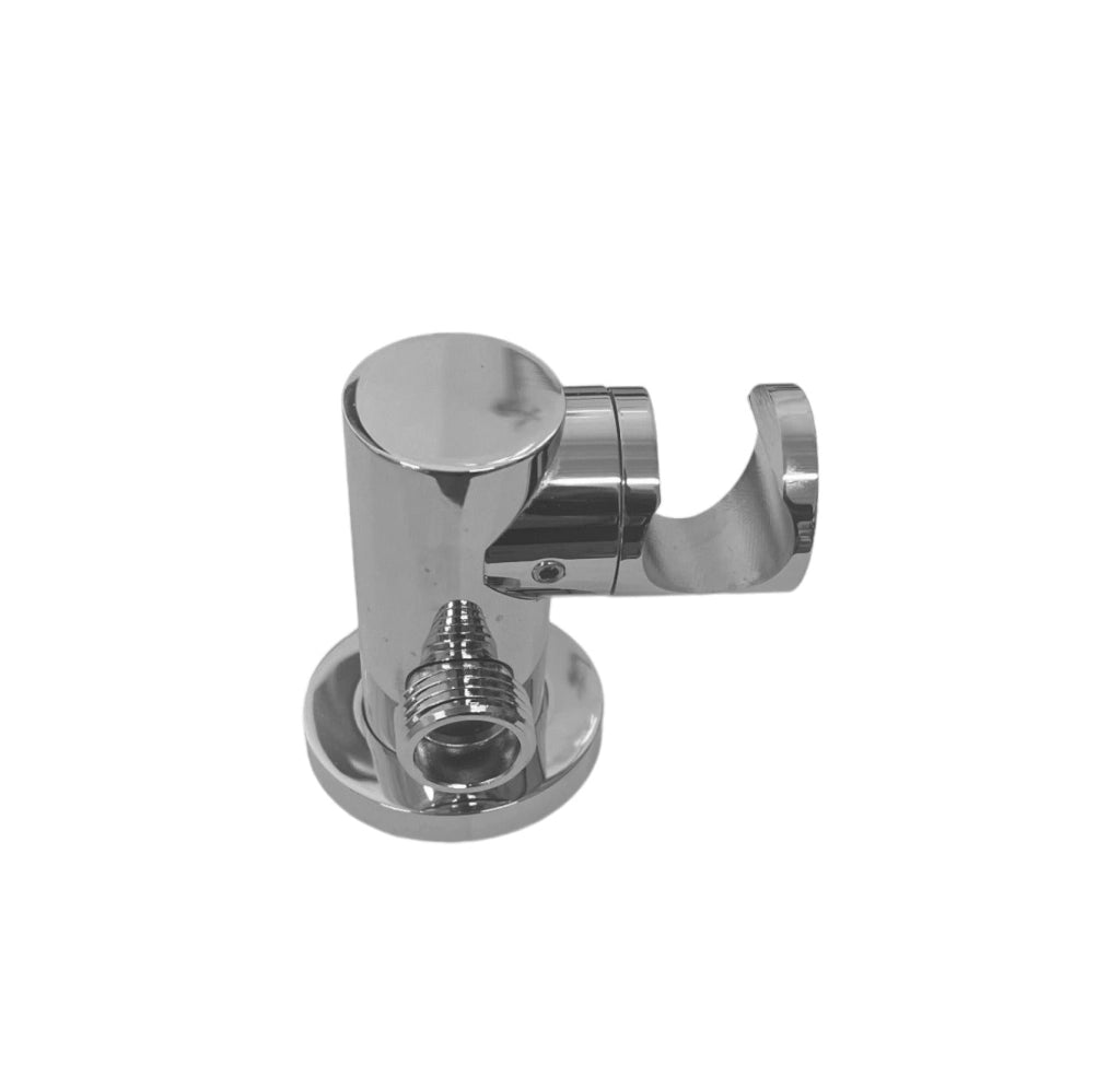 Supporto per doccia con presa acqua integrata, stile tondo in ottone pesante