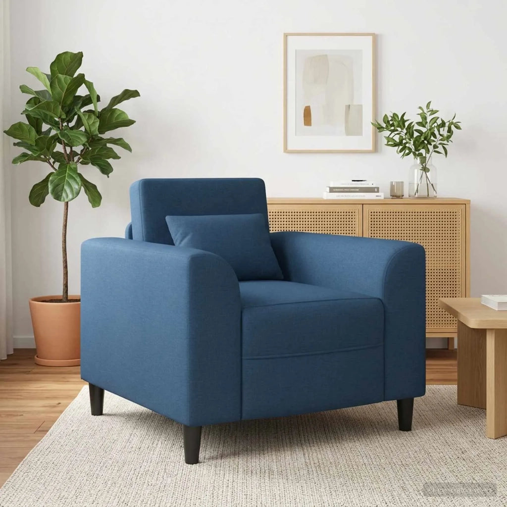 Poltrona-Divano Sedia Blu Tessuto 250732