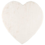 Tappeto per Interni a Forma di Cuore 80x80 cm Tappetino Bianco da Cameretta