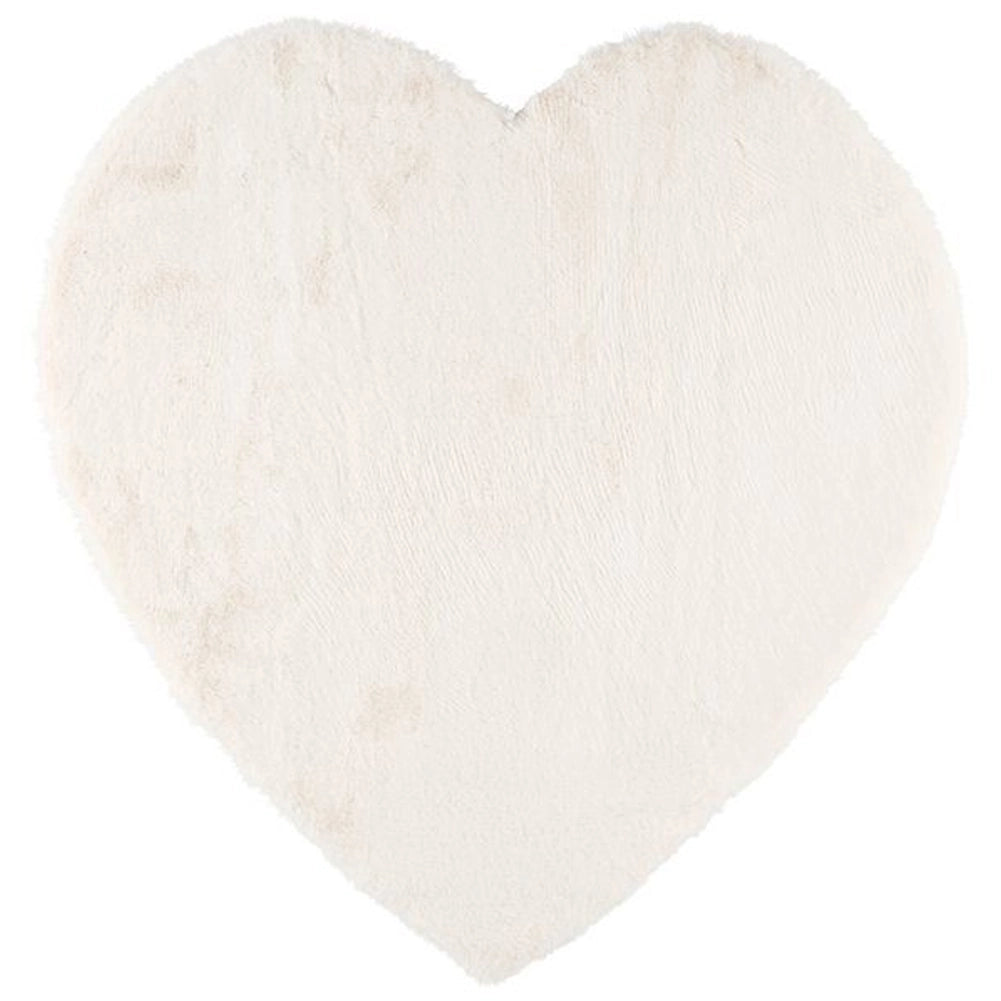 Tappeto per Interni a Forma di Cuore 80x80 cm Tappetino Bianco da Cameretta