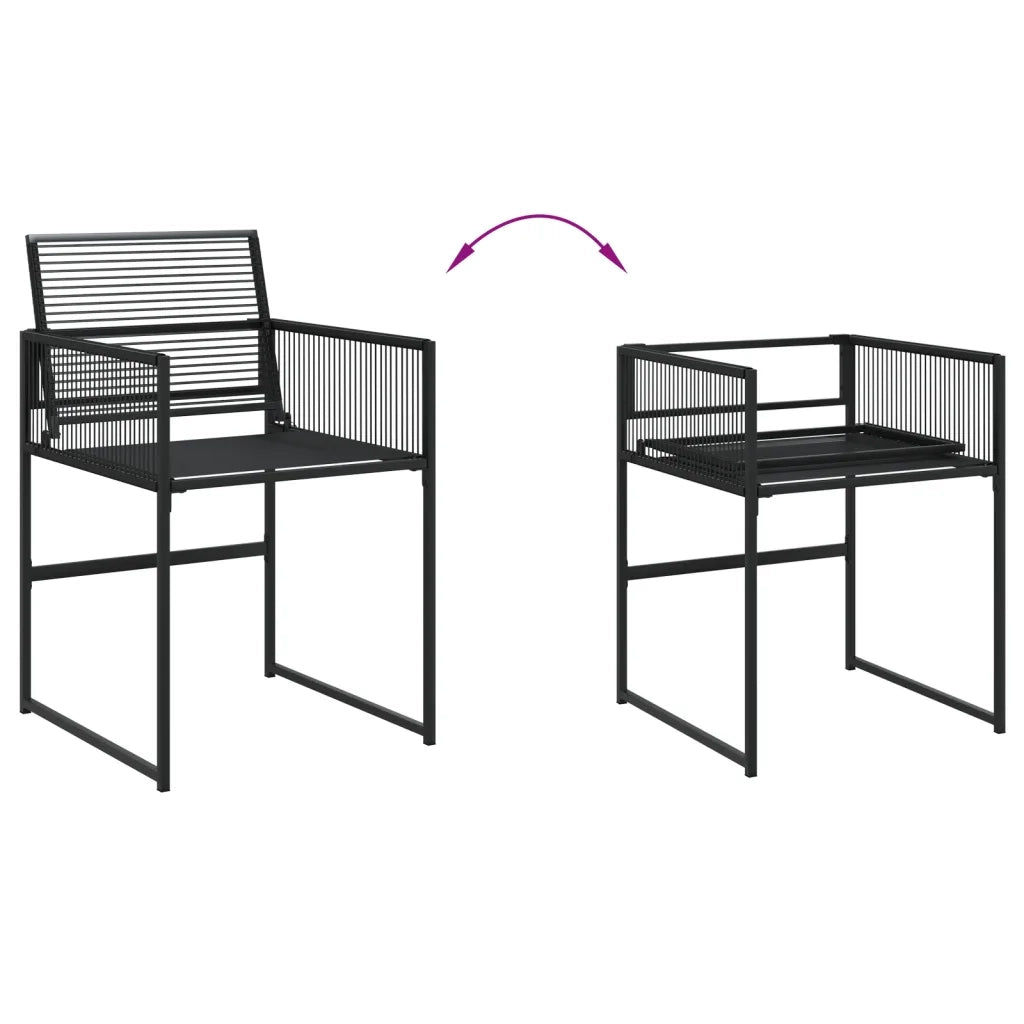 Set da Pranzo da Giardino 13pz Nero in Polyrattan