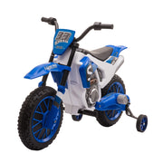 EasyComfort Moto da Cross Elettrica per Bambini da 3-5 Anni, Moto Elettrica per Bambini con Batteria 12V Ricaricabile e Rotelline Rimovibili, 106.5x51.5x68cm, Blu