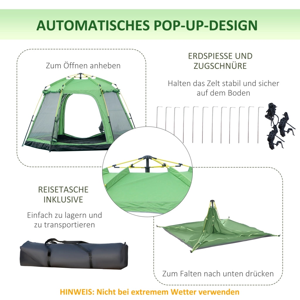 Tenda da campeggio 6 persone ¨C zephmum ¨C verde 320x320x180 cm