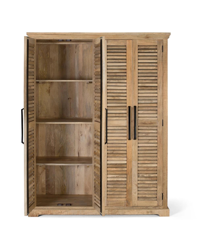 Armadio in legno di mango naturale