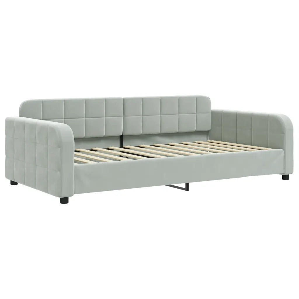 Divano Letto Estraibile Materassi Grigio Chiaro 100x200 Velluto 3196960