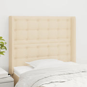 Testiera ad Orecchio-Testata con Orecchie Crema 83x16x118/128 cm in Tessuto 953656