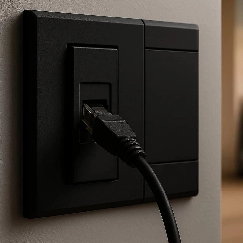 Bticino living now cover 1 modulo per moduli rj11 rj45 av lampada sicurezza *** colore nero, confezione 1