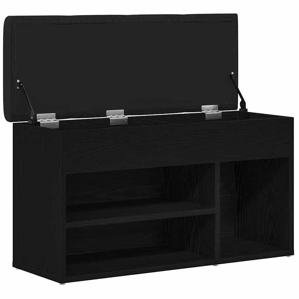 Panca per scarpe-Sgabello-Panca da Corridoio Nero 80 x 30 x 45 cm Legno multistrato