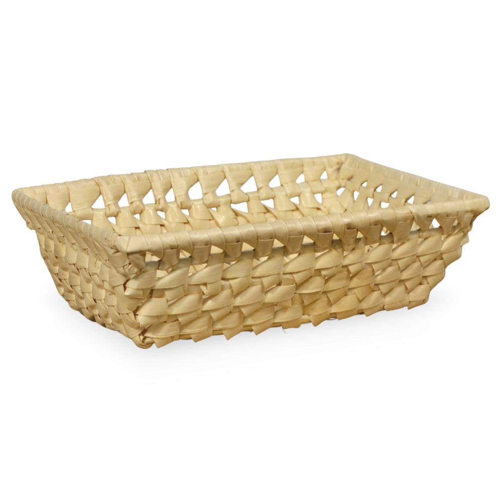 Ceste cestini espositori x10 in foglie di palma intrecciate 21x 15,5 x h 5,5 cm