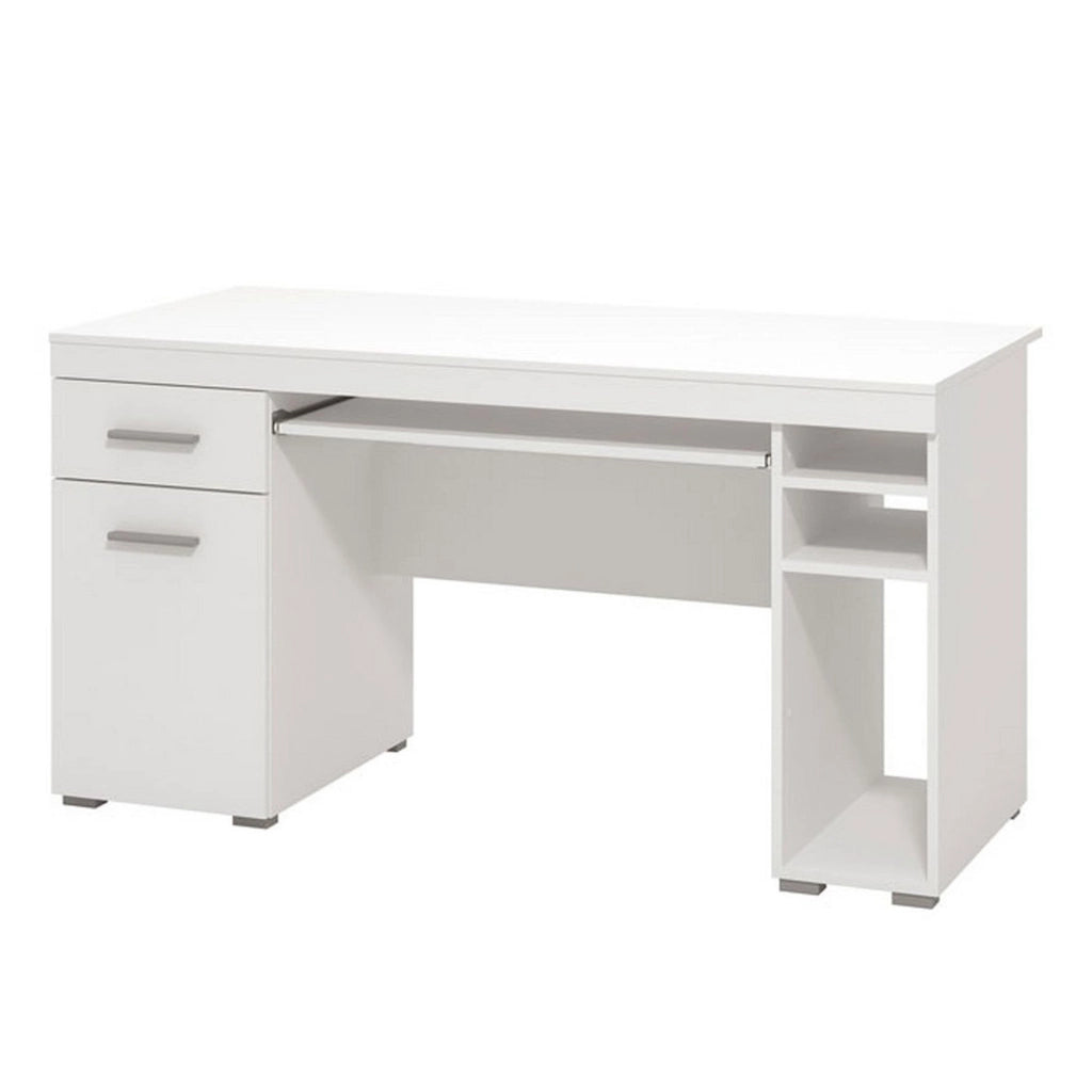 Massafra, Scrivania un Cassetto, 145x65.5x75.5h cm Bianco Opaco
