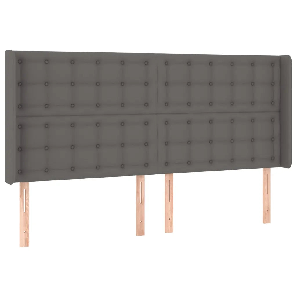 Testiera a LED-Testata con LED Grigio 203x16x118/128 cm in Similpelle 884813