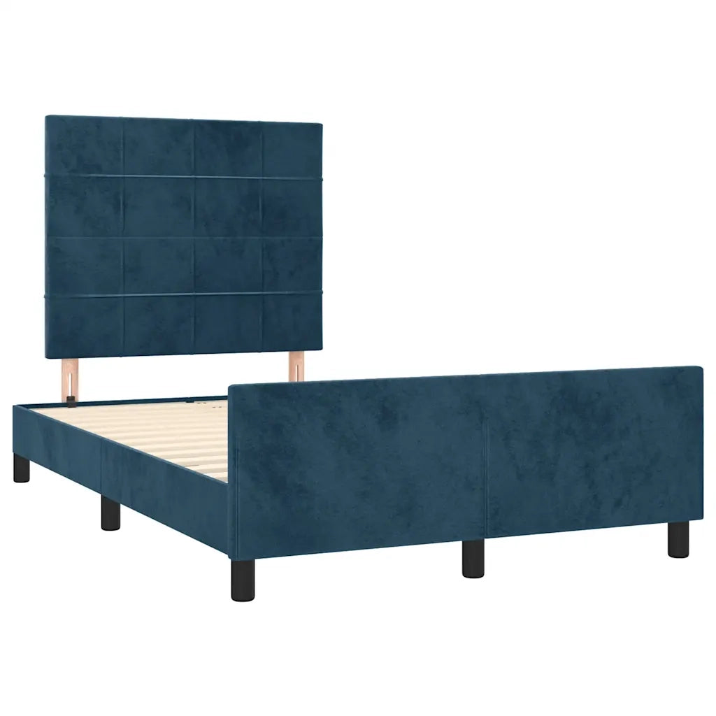 Giroletto con Testiera Blu Scuro 120x200 cm in Velluto cod mxl 62049