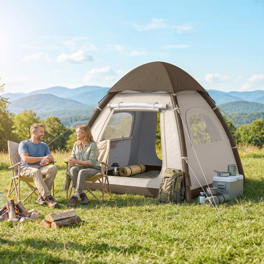 Tenda da campeggio gonfiabile 3-4 persone con zanzariera e pompa ¨C zephmum ¨C UPF30+ impermeabile