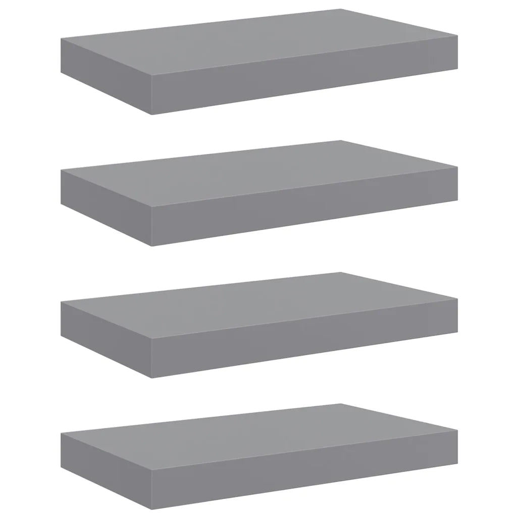 Scaffali a Parete 4 pz Grigi 40x23x3,8 cm in MDF cod mxl 75757