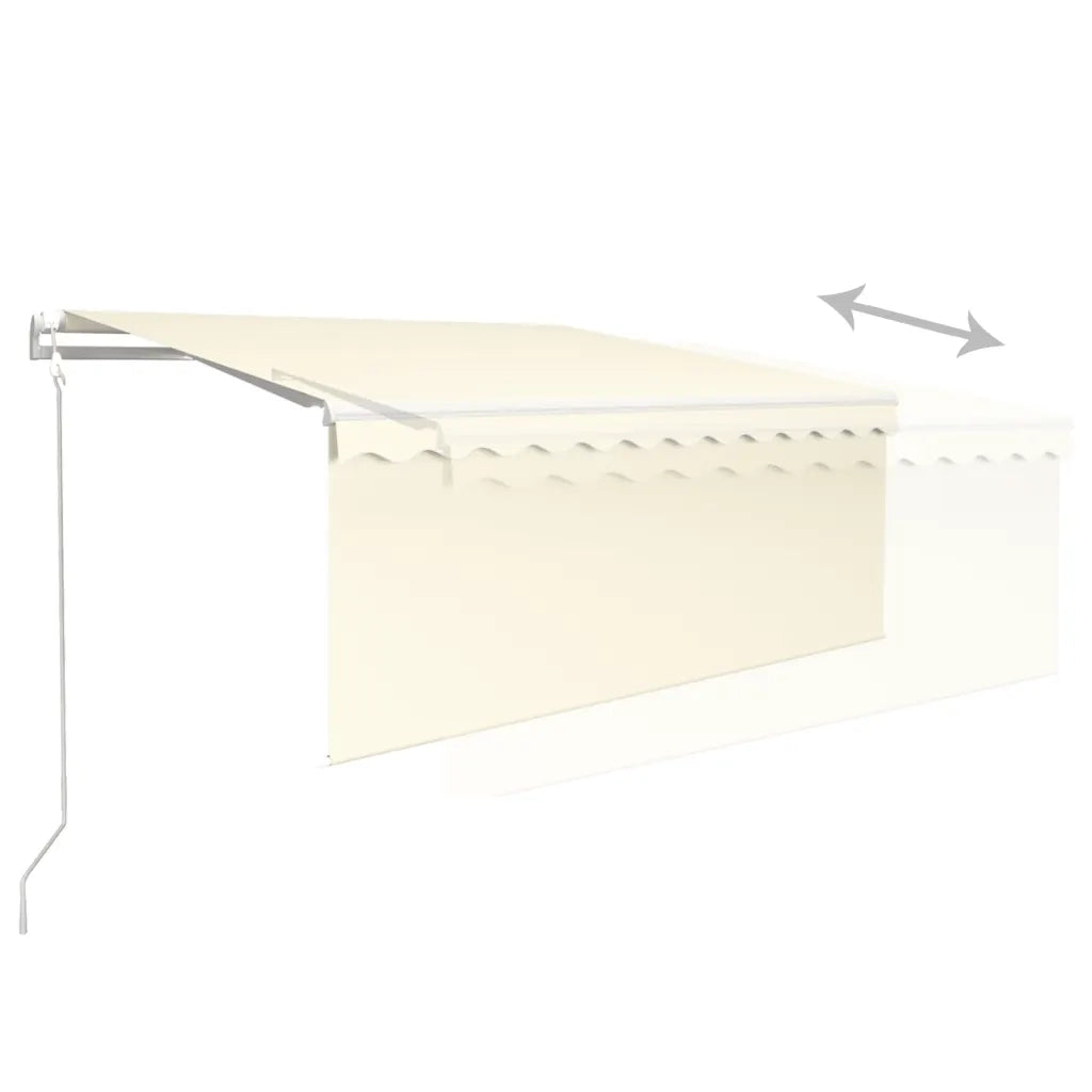 Tenda Automatica Parasole LED Sensore Vento 3,5x2,5cm Crema 3069292