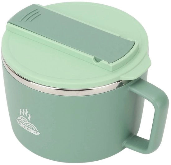 Portatile da viaggio in acciaio inossidabile 1200 ml con coperchio e utensili da cucina integrati