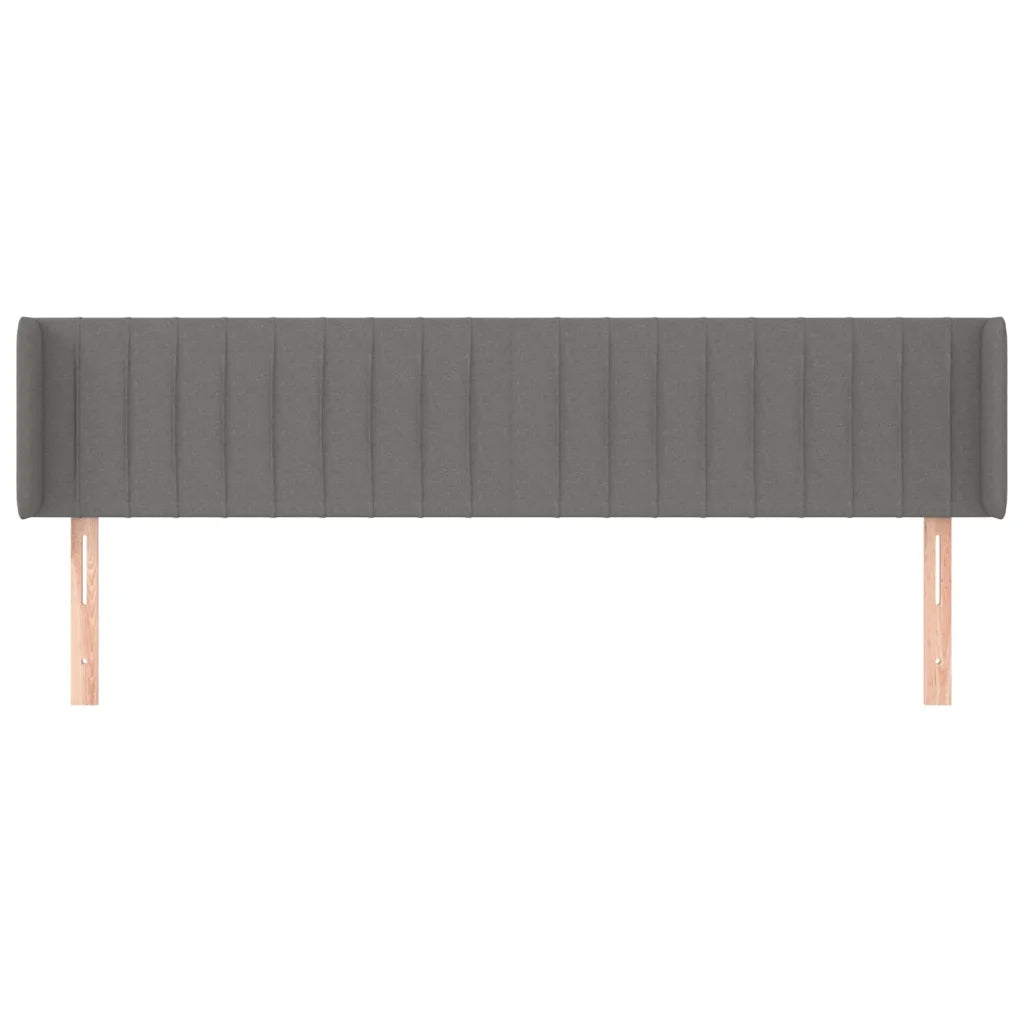 Testiera | Testata ad Orecchio Grigio Scuro 163x16x78/88 cm in Tessuto