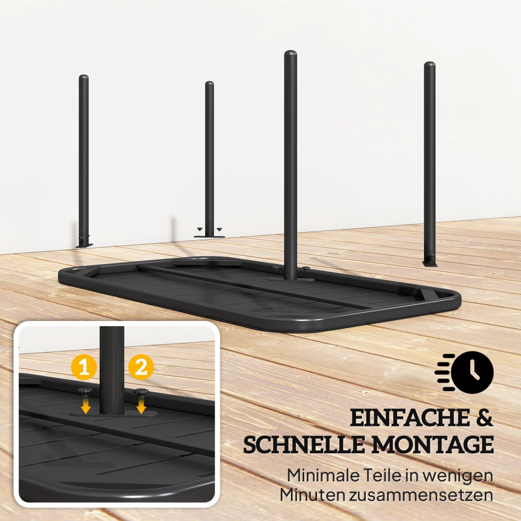 Tavolino rettangolare per balcone ¨C zephmum ¨C in acciaio nero 90x50x43 cm