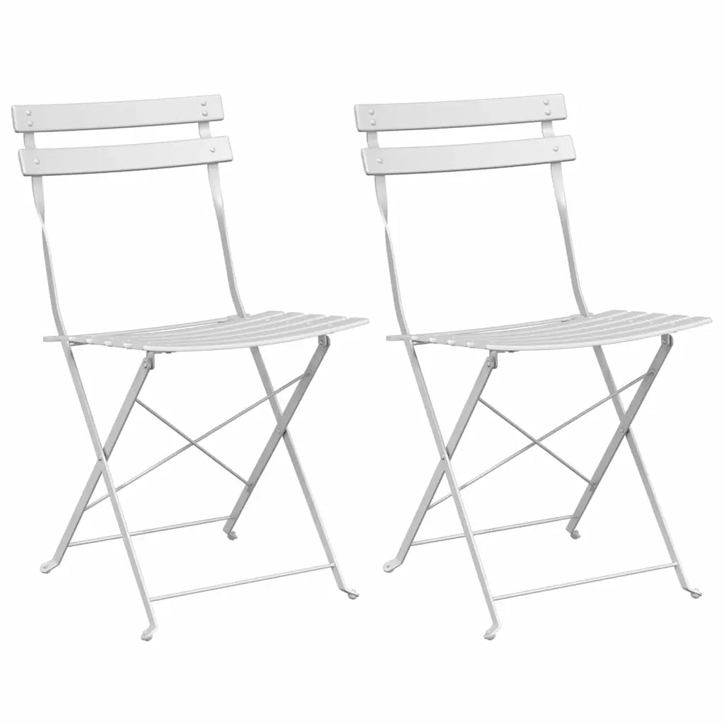 Sedia Pieghevole da Giardino 2 pcs Bianco 42 x 46 x 82cm 42002956