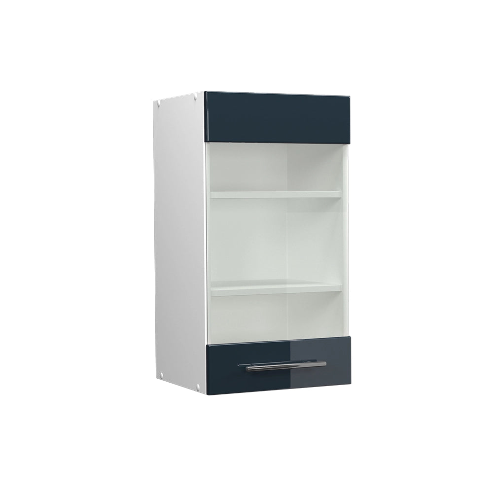 Vicco Mobile da cucina in vetro Blu scuro lucido 40 cm