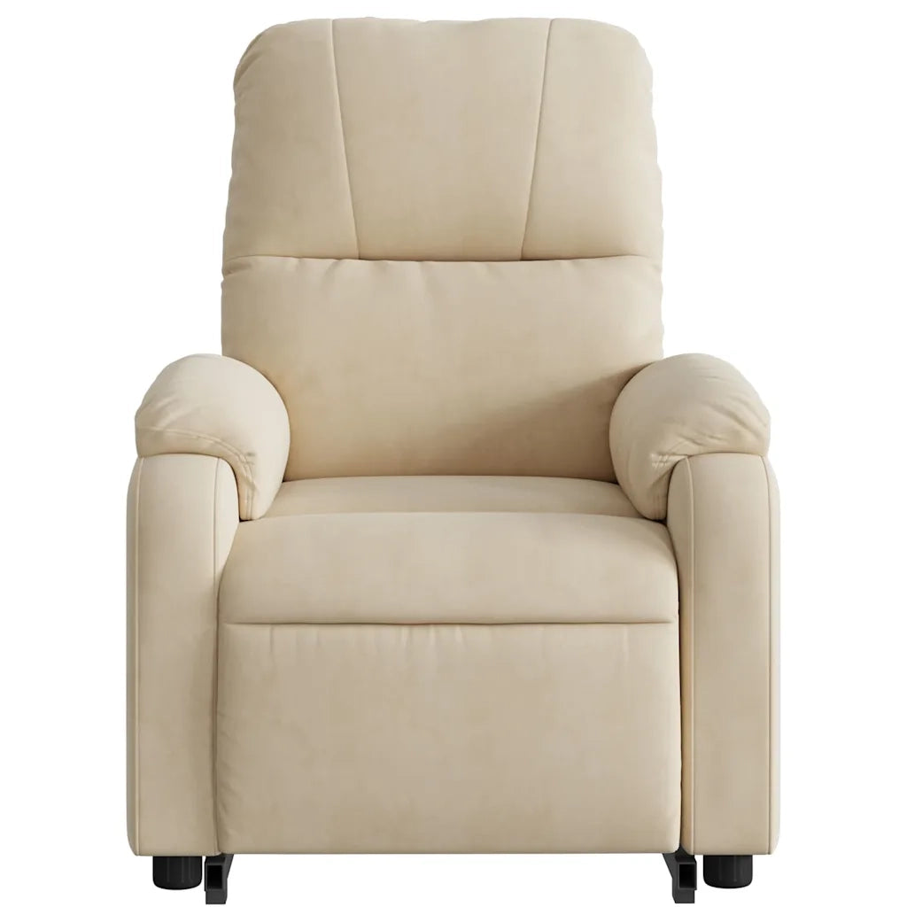 Poltrona Alzapersona Reclinante Massaggiante Crema Microfibra 3204940