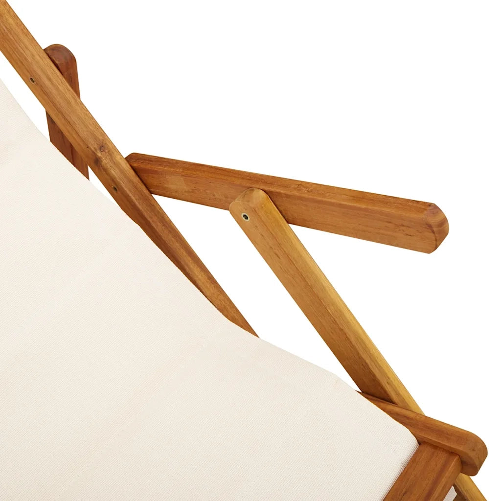 vidaXL Sedia da Spiaggia Pieghevole Braccioli Legno Acacia&Textilene