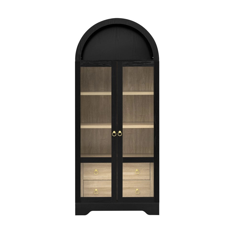 Mobile salvaspazio con ante e ripiani ¨C Minimal ¨C Nero in legno