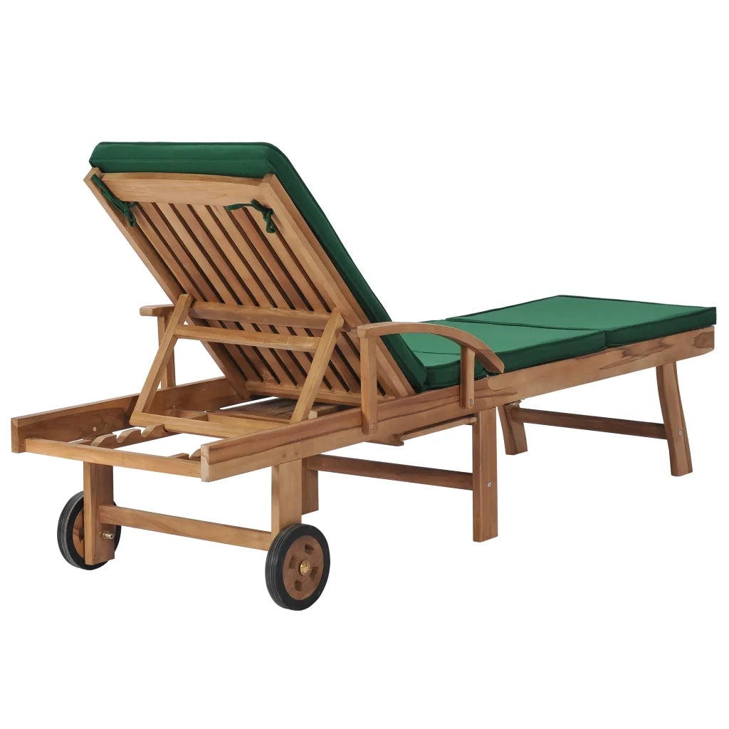 Lettini Prendisole con Cuscini 2 pz in Legno di Teak Verde cod mxl 8688