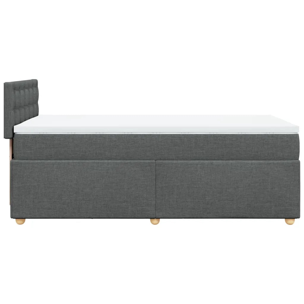 Giroletto a Molle con Materasso Grigio Scuro 100x200 cm Tessuto
