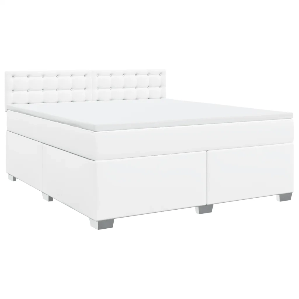 Giroletto a Molle con Materasso Bianco 180x200 cm in Similpelle