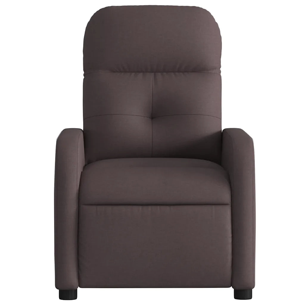 Poltrona | Sedia Relax Elettrica Reclinabile Marrone Scuro in Tessuto