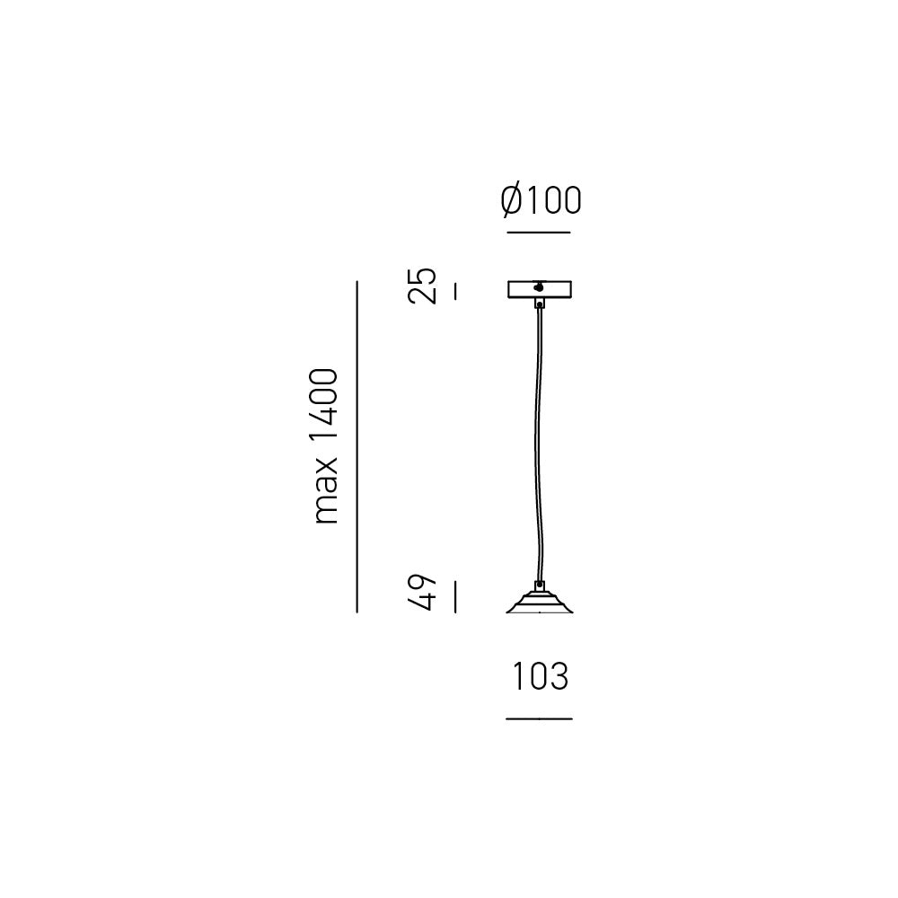 Alice - Kit sospensione per codice Alice V/P lampadina E27 con rosone ottone, cavo trecciato trasparente e copriportalampada 1XE27 max 1X60W IP20