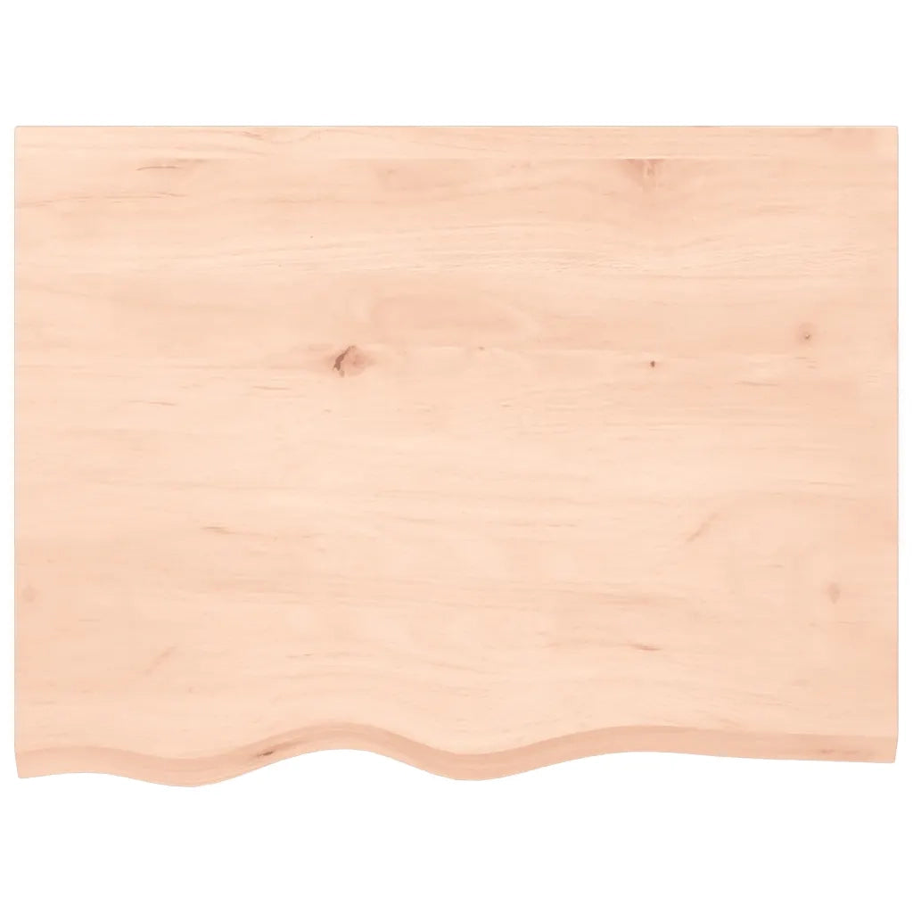 Piano per Tavolo 80x60x2 cm in Rovere Massello Non Trattato