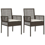 Sedia da Giardino 2 pz | Sedie da Esterno Marrone 55 x 53 x 85 cm polyrattan