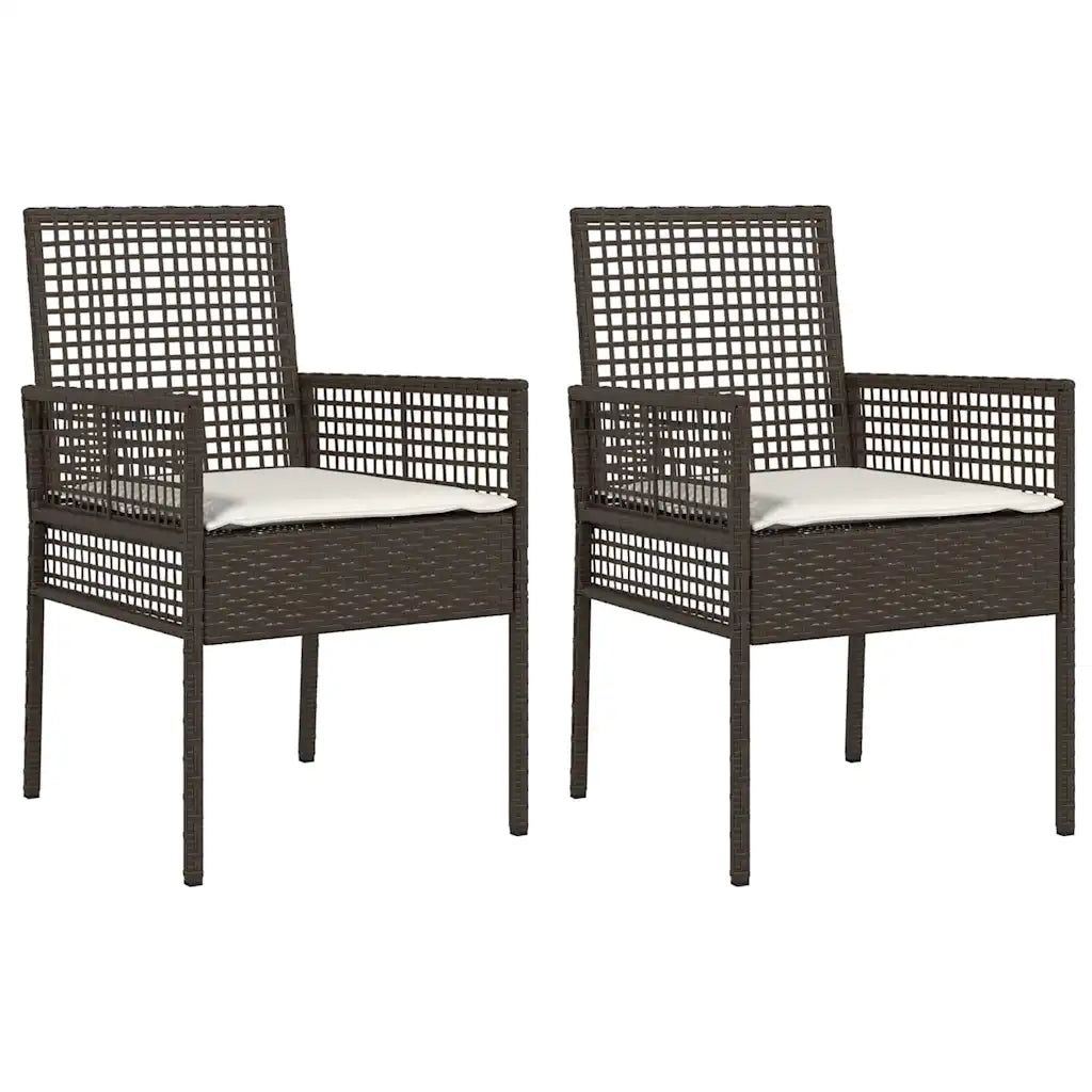 Sedia da Giardino 2 pz | Sedie da Esterno Marrone 55 x 53 x 85 cm polyrattan