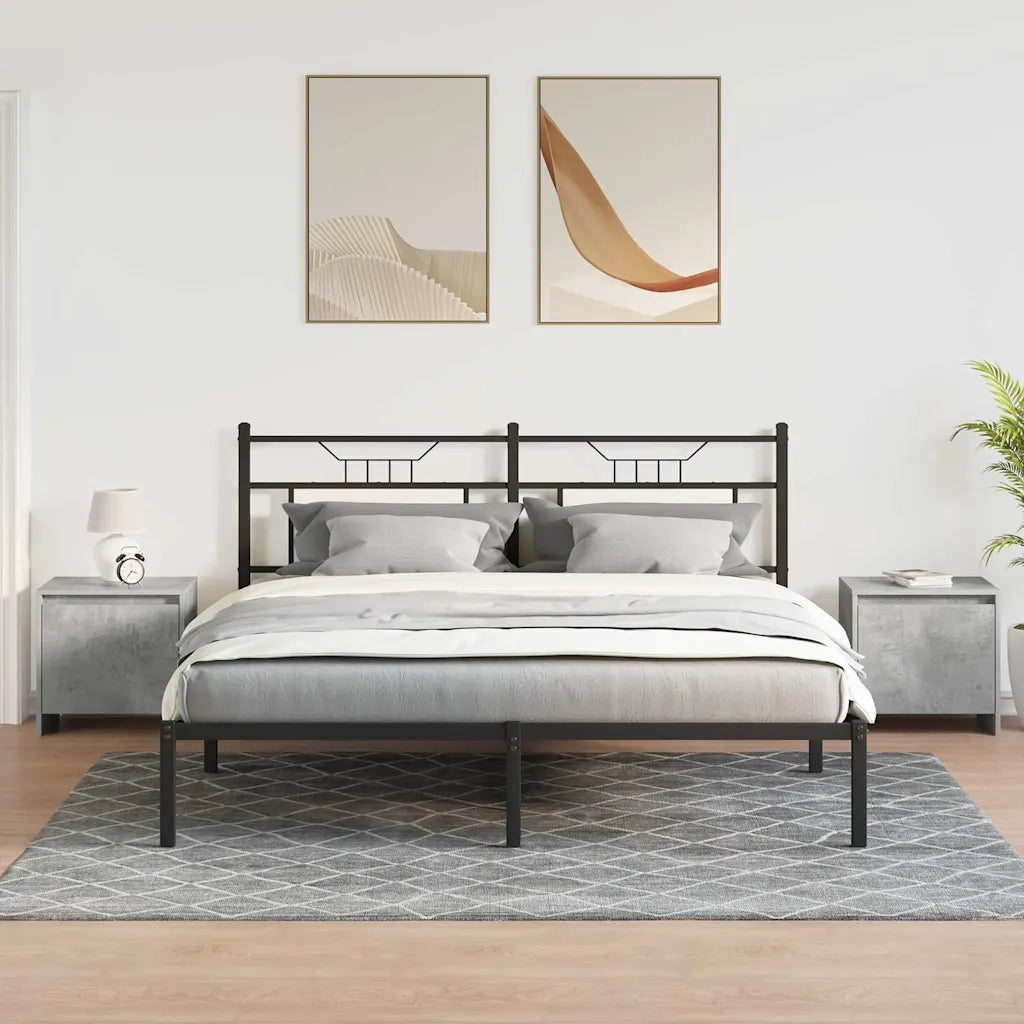 Comodini 2 pz Grigio Cemento 45x34x44,5 cm in Truciolato 809872
