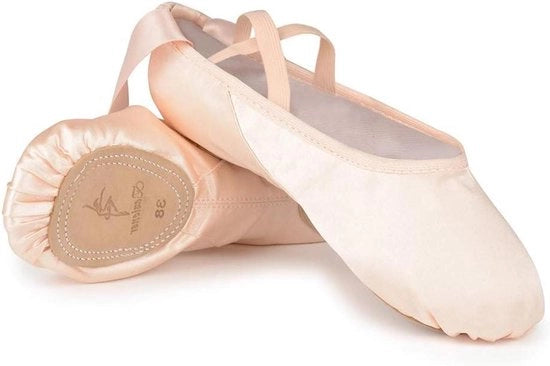 Balletscheine per Danza in Satin per Bambini e Adulti misura 34 EU con Cinturino e Pelle Sintetica
