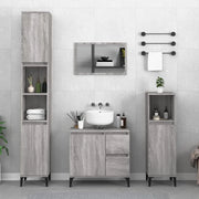 Armadietto Bagno Grigio Sonoma 30x30x190cm in Legno Multistratocod mxl 130343