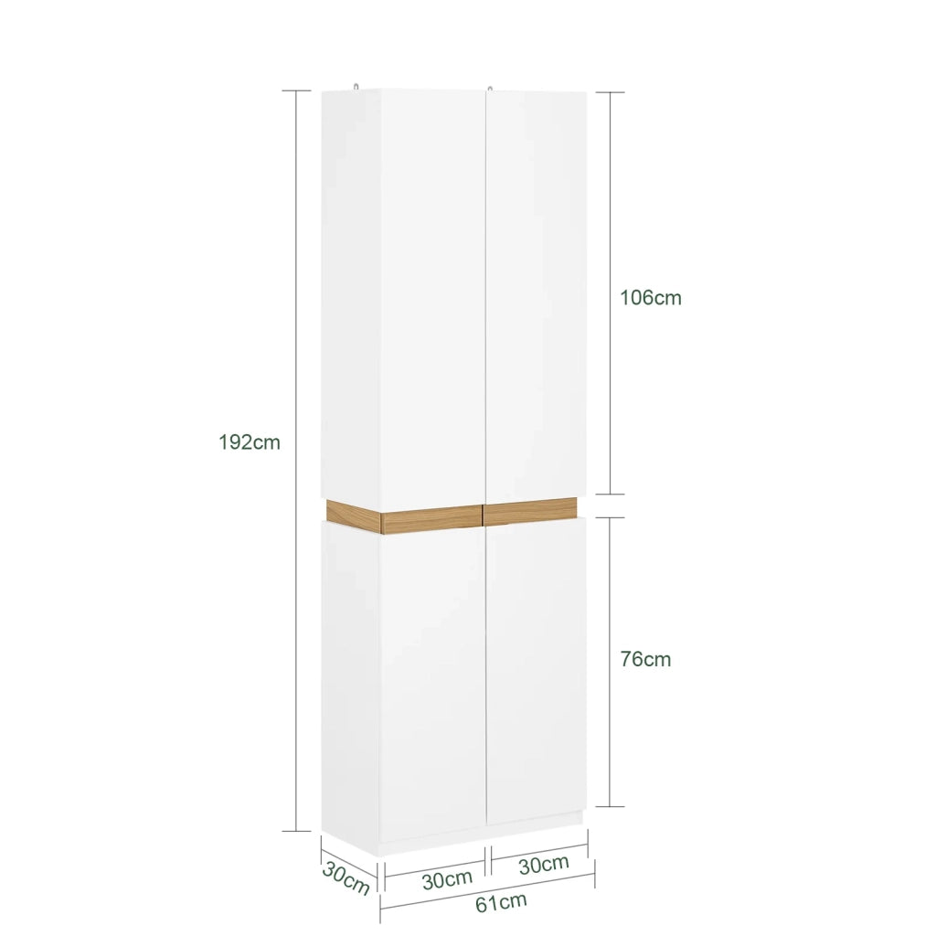 Armadio alto Mobile da ingresso Armadio multifunzionale Bianco 61x30x192cm KSB01-W