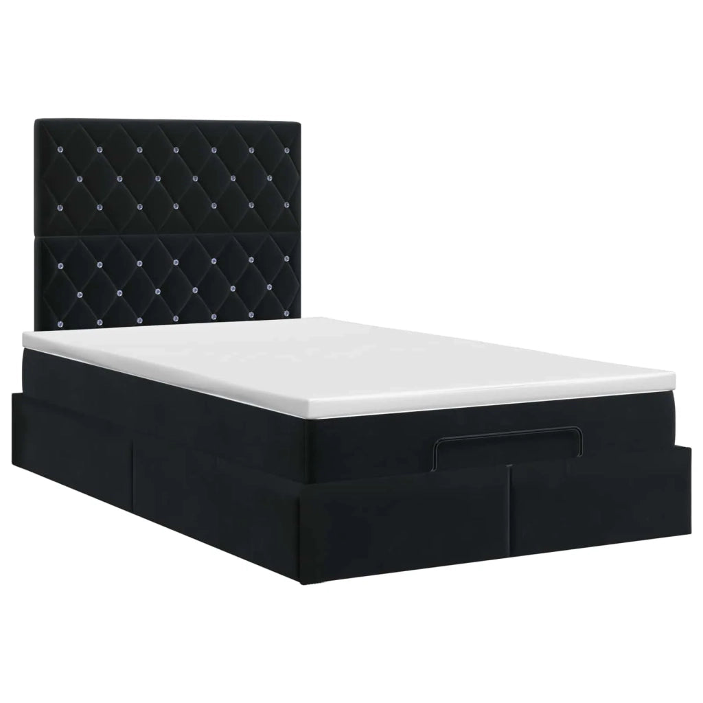 Letto ottomano con materasso Nero 120 x 190 cm Velluto 3457637