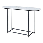 Tavolo consolle 120 x 40 x 75 cm MDF effetto marmo bianco 03_0010881