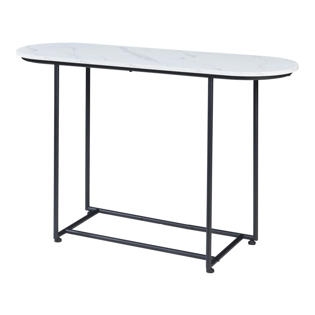 Tavolo consolle 120 x 40 x 75 cm MDF effetto marmo bianco 03_0010881