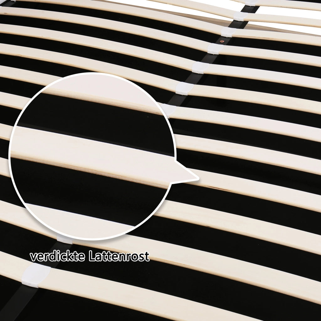 Letto Contenitore 180x200 cm; Letto Matrimoniale con LED e rete a doghe in PU Bianco