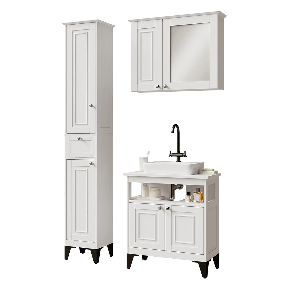 Vicco Set di mobili da bagno Bianco 3 parti
