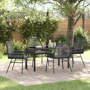 Set Mobili Giardino 5 Pz con Cuscini Rattan Polietilene Nero