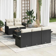 Set di divani con cuscino 6 pcs Nero polyrattan 3345237