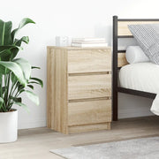Comodini con 3 Cassetti 2 pz Rovere Sonoma 39x35x65 cm
